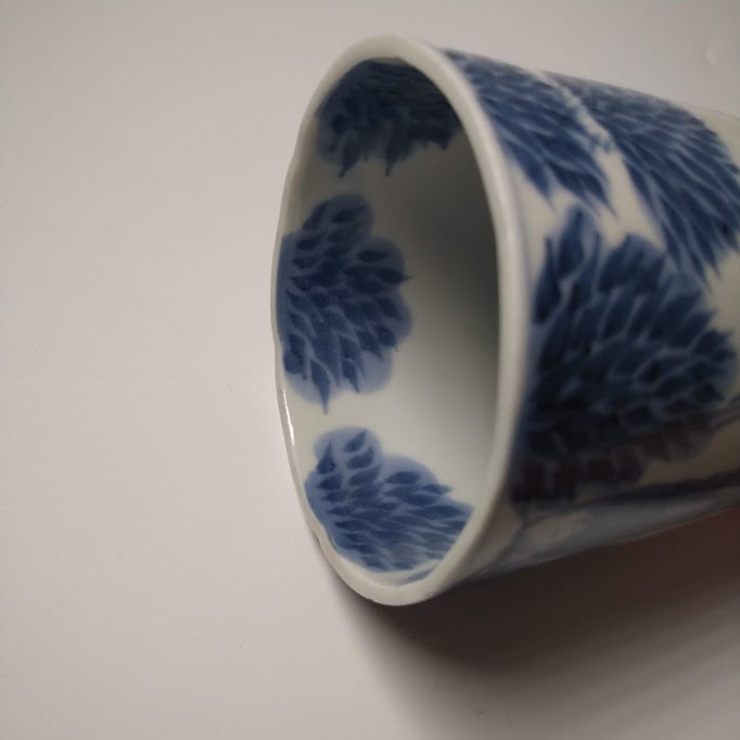 古伊万里 竹林の七賢図 染付 蕎麦猪口 そば猪口 見込みに竹林文 蛇の目