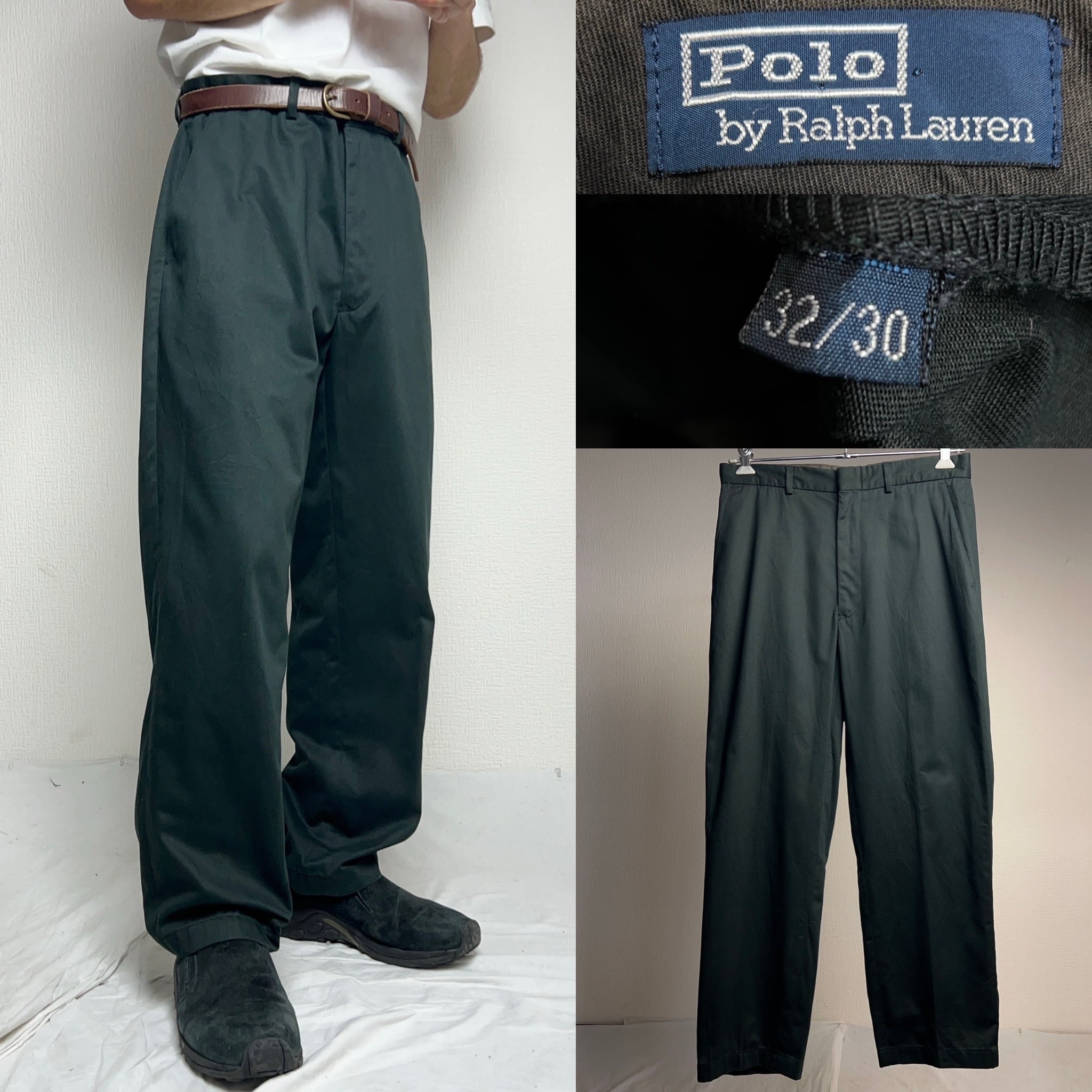 90's~ Polo by Ralph Lauren Cotton Pants Black 90年代 ポロラルフ