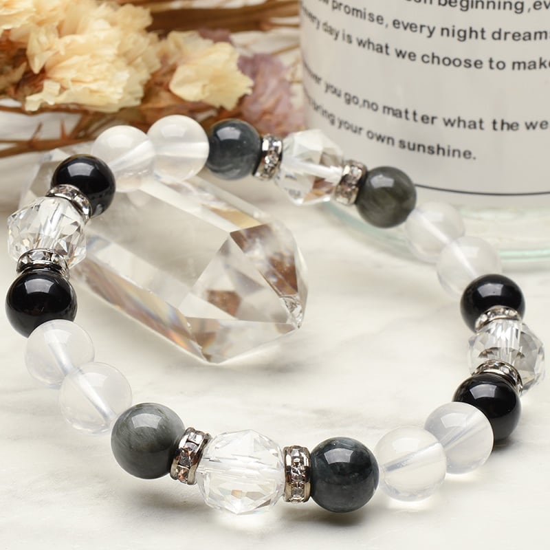 強力な魔除け】天然石 モリオン・イーグルアイ・水晶 厄除けお守り