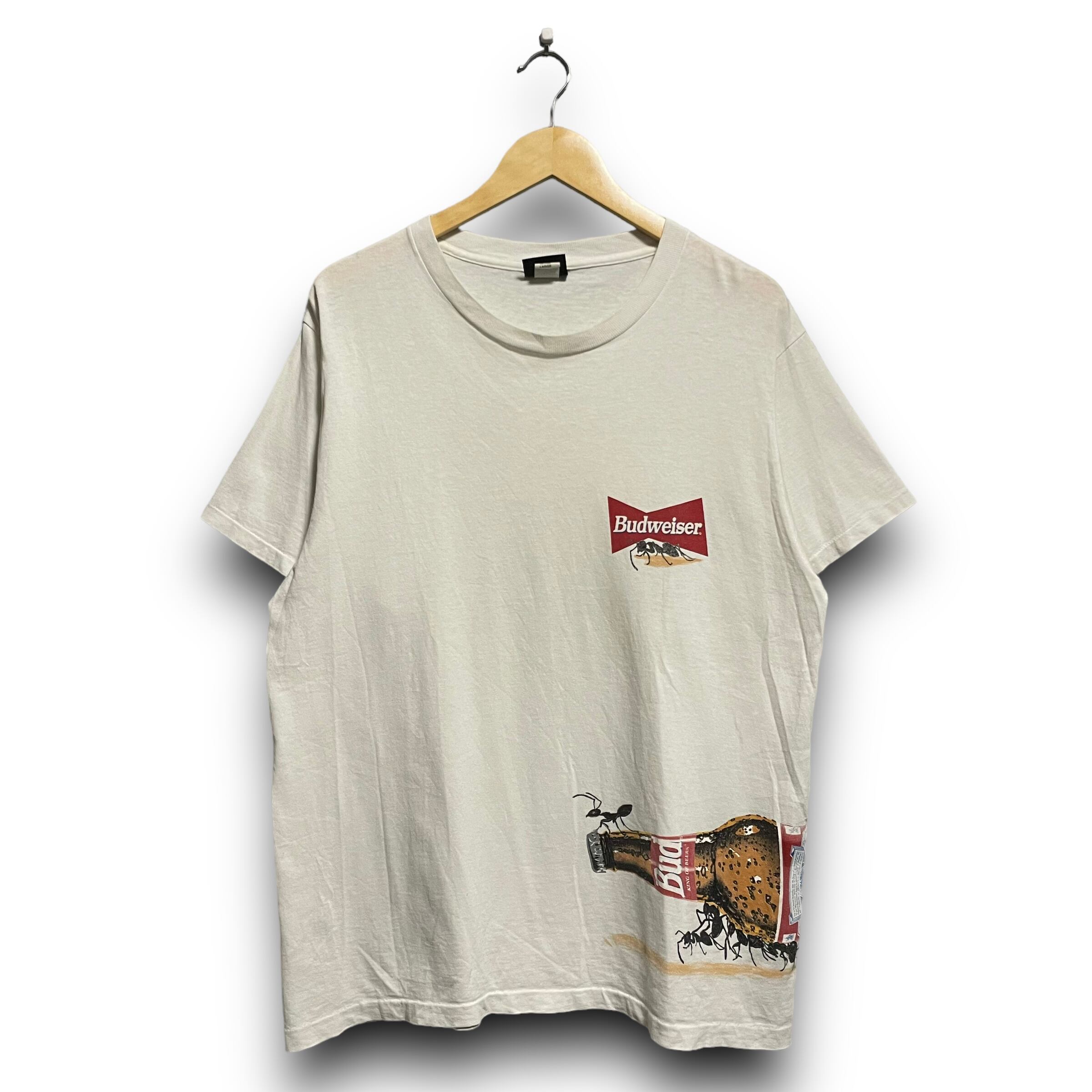 L】【90年代】【USA製】Budweiser バドワイザー お酒Tシャツ プリントT