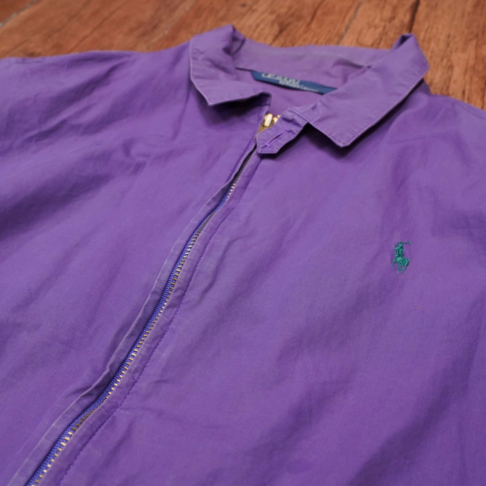 80s90s ralphlauren スウィングトップ 紫 M/ラルフローレン ドリズラー