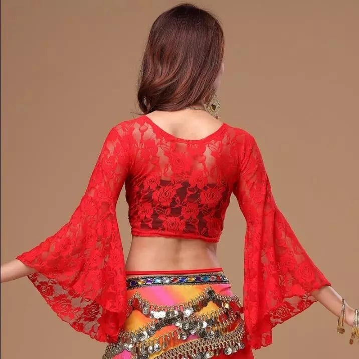 ベリーダンス ジプシーダンス用 レーストップス（ディープVネック