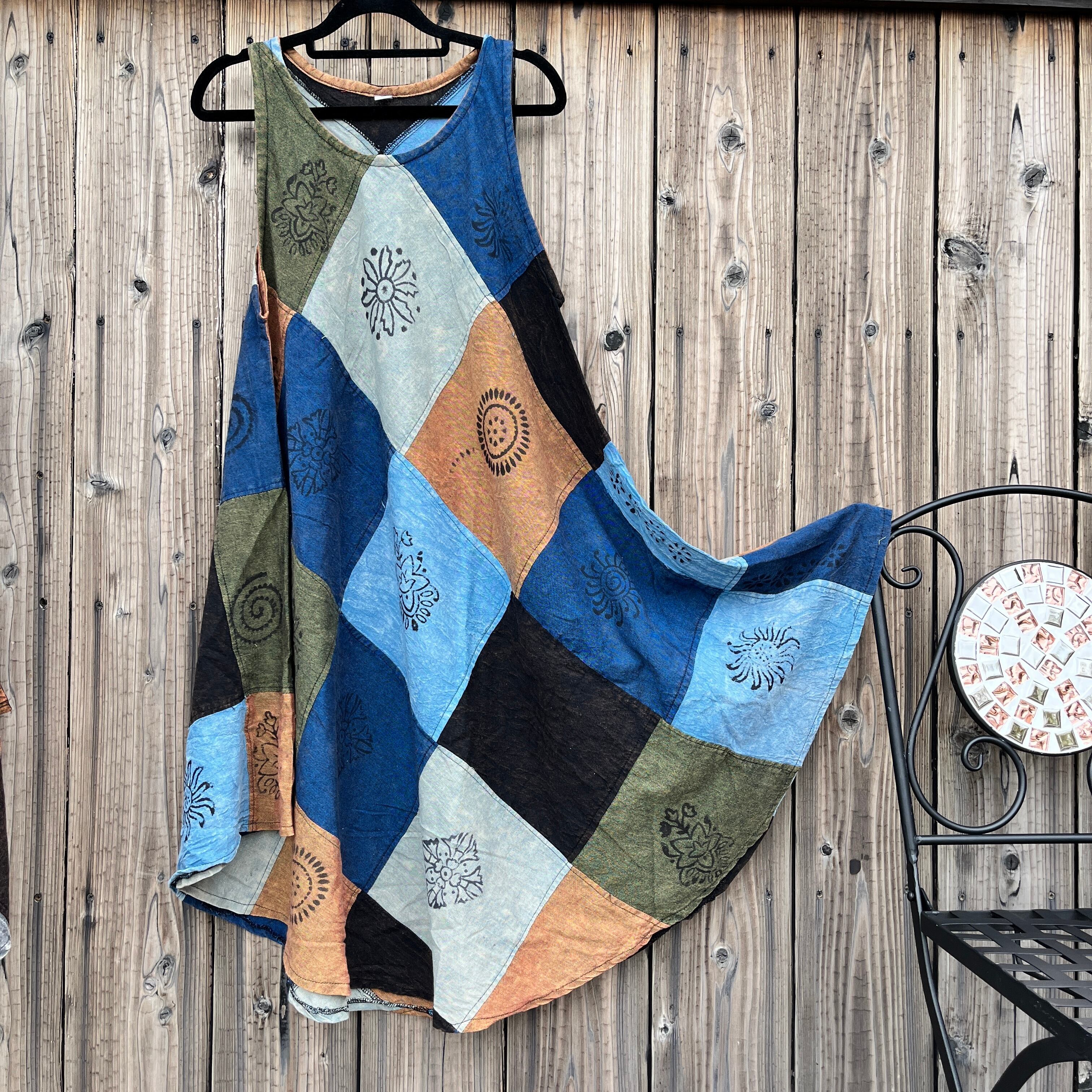 パッチワークAラインチュニック | アジアン雑貨ルチュ