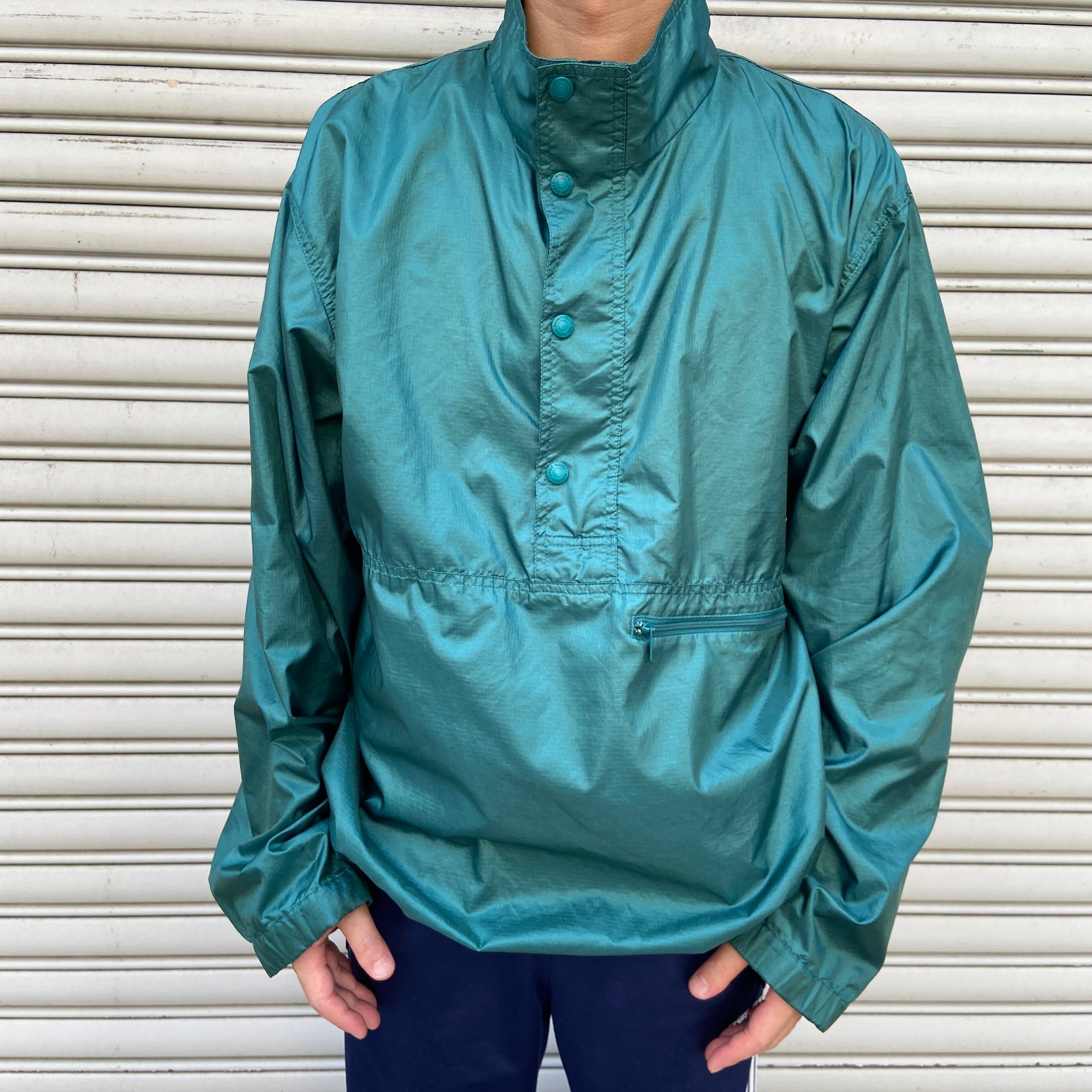 エディーバウアー アノラックナイロンジャケット M 黒タグ 80s 90s 緑