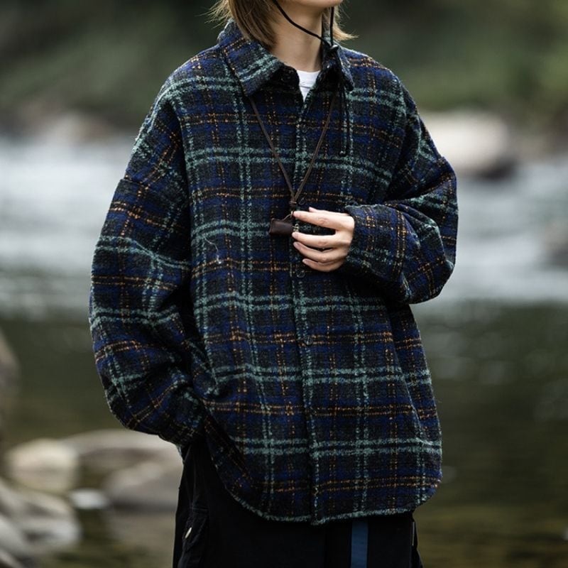 Check pattern shirt jacket M11769 | Monoqlo+