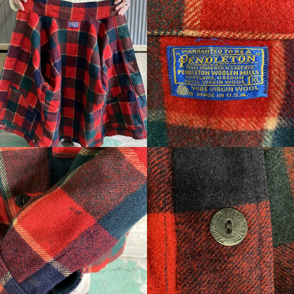 70年代 ビンテージ PENDLETON ペンドルトン チェック柄 ウール