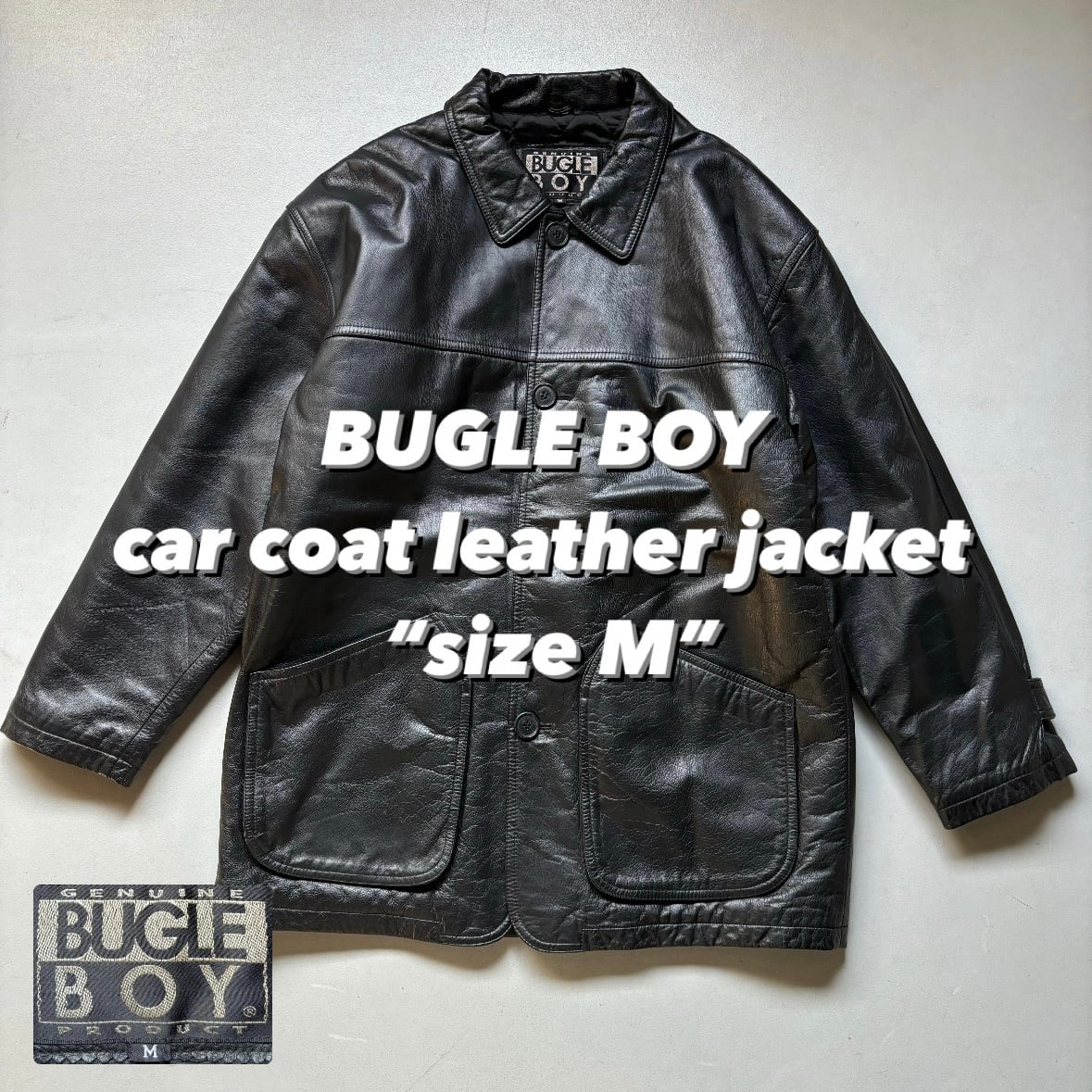 BUGLE BOY car coat type leather jacket “size M” ビューグルボーイ
