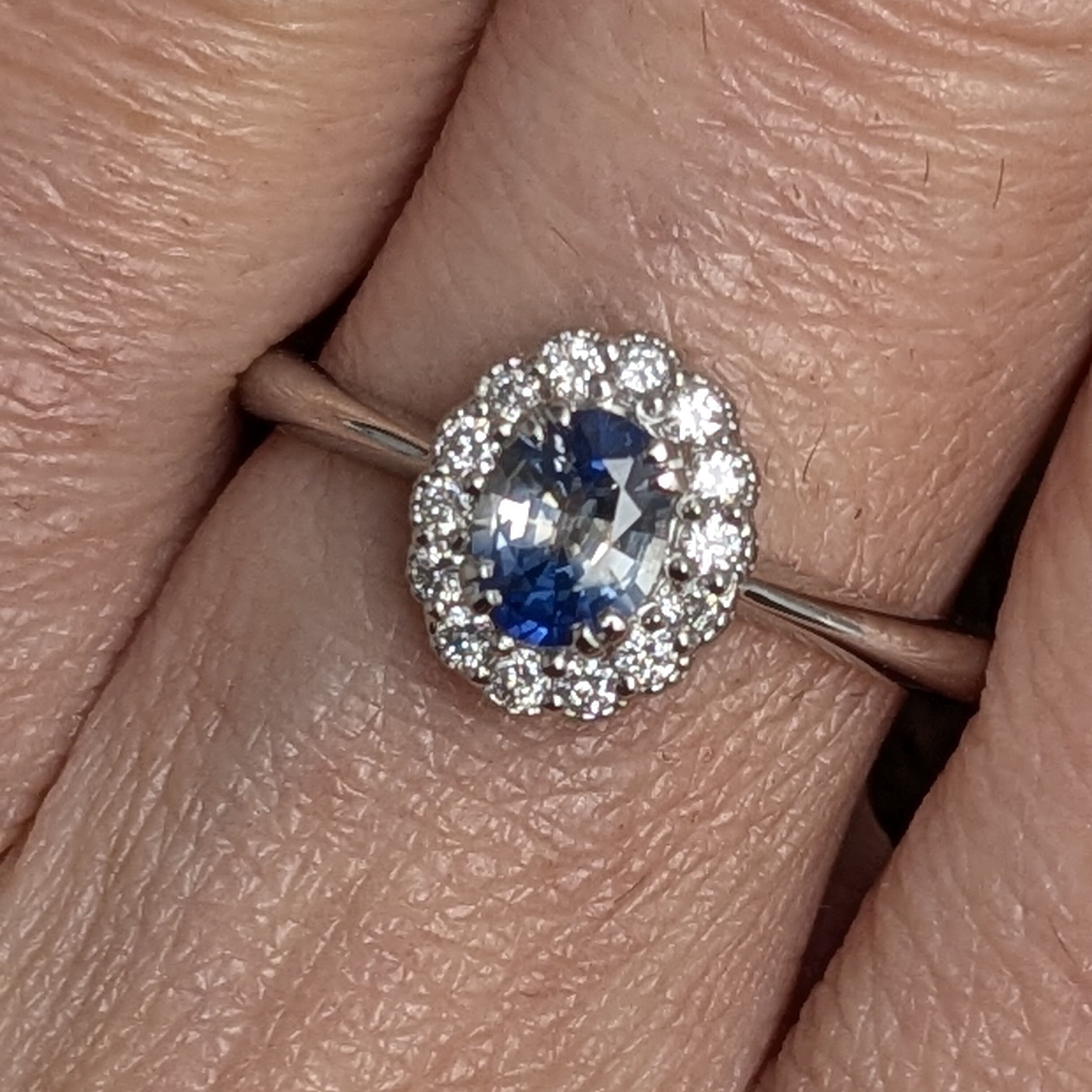 Pt950バイカラーサファイアリング バイカラーサファイア 0.40ct