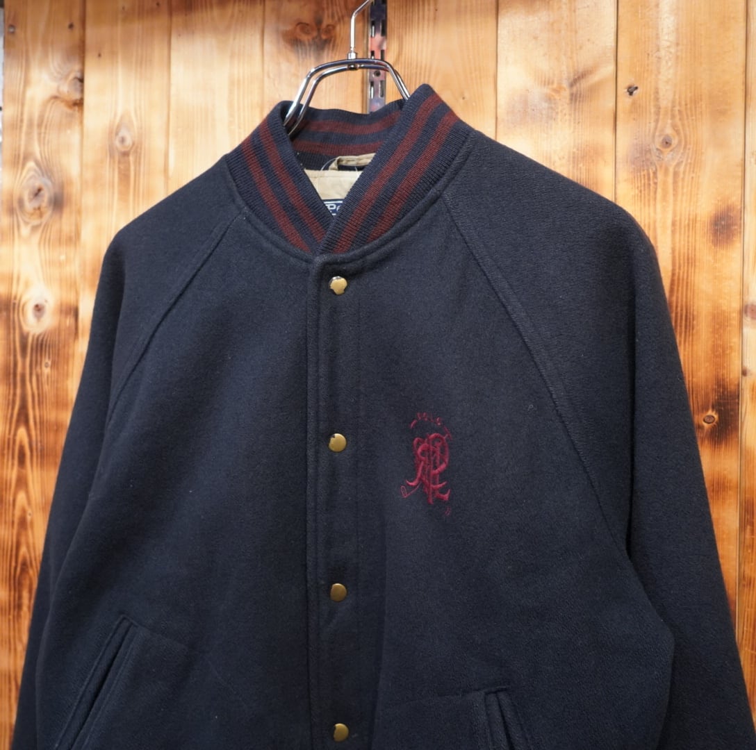 90s ralphlauren スクリブル ウール スタジャン M/ラルフローレン