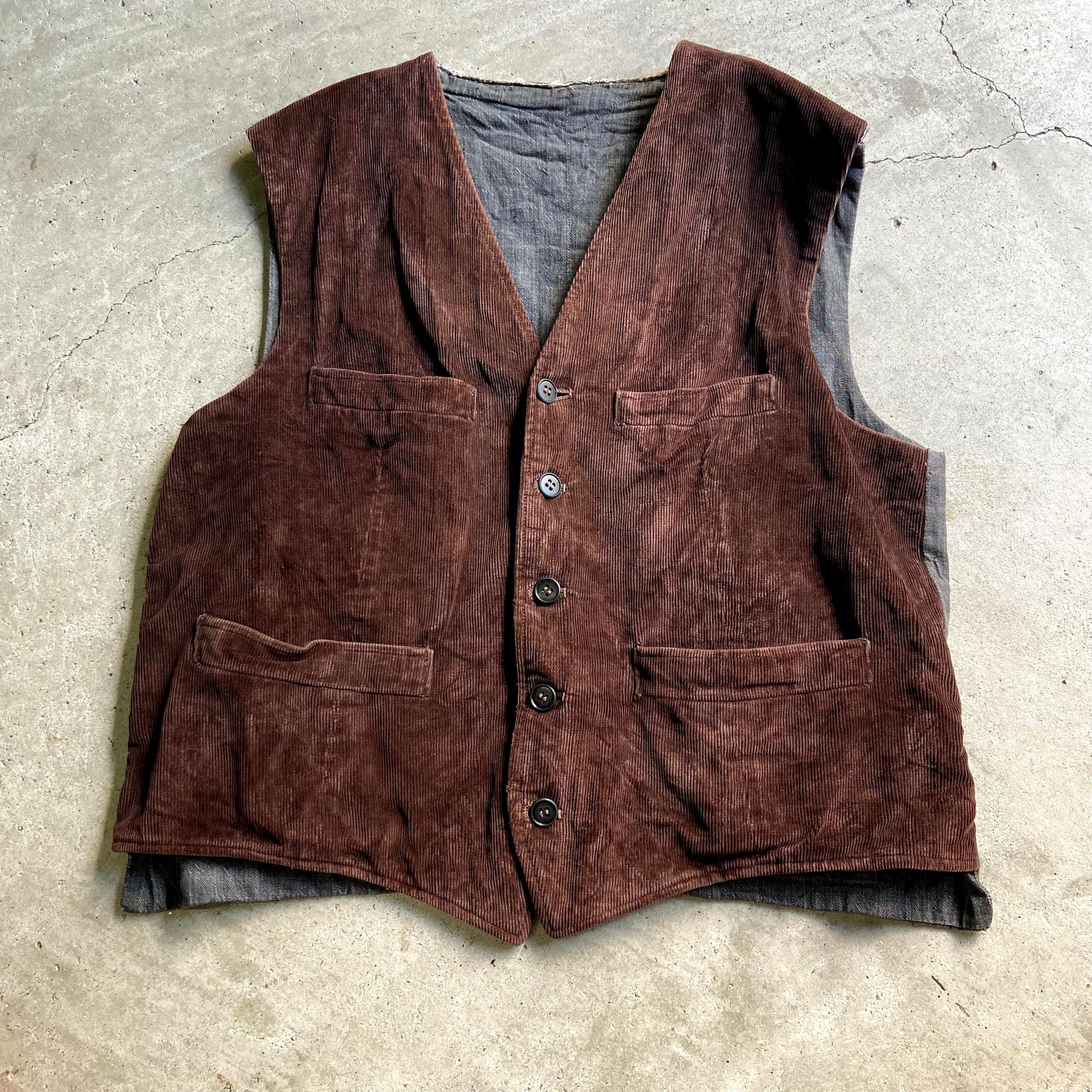 ヴィンテージ フレンチワーク コーデュロイ ブラックシャンブレー