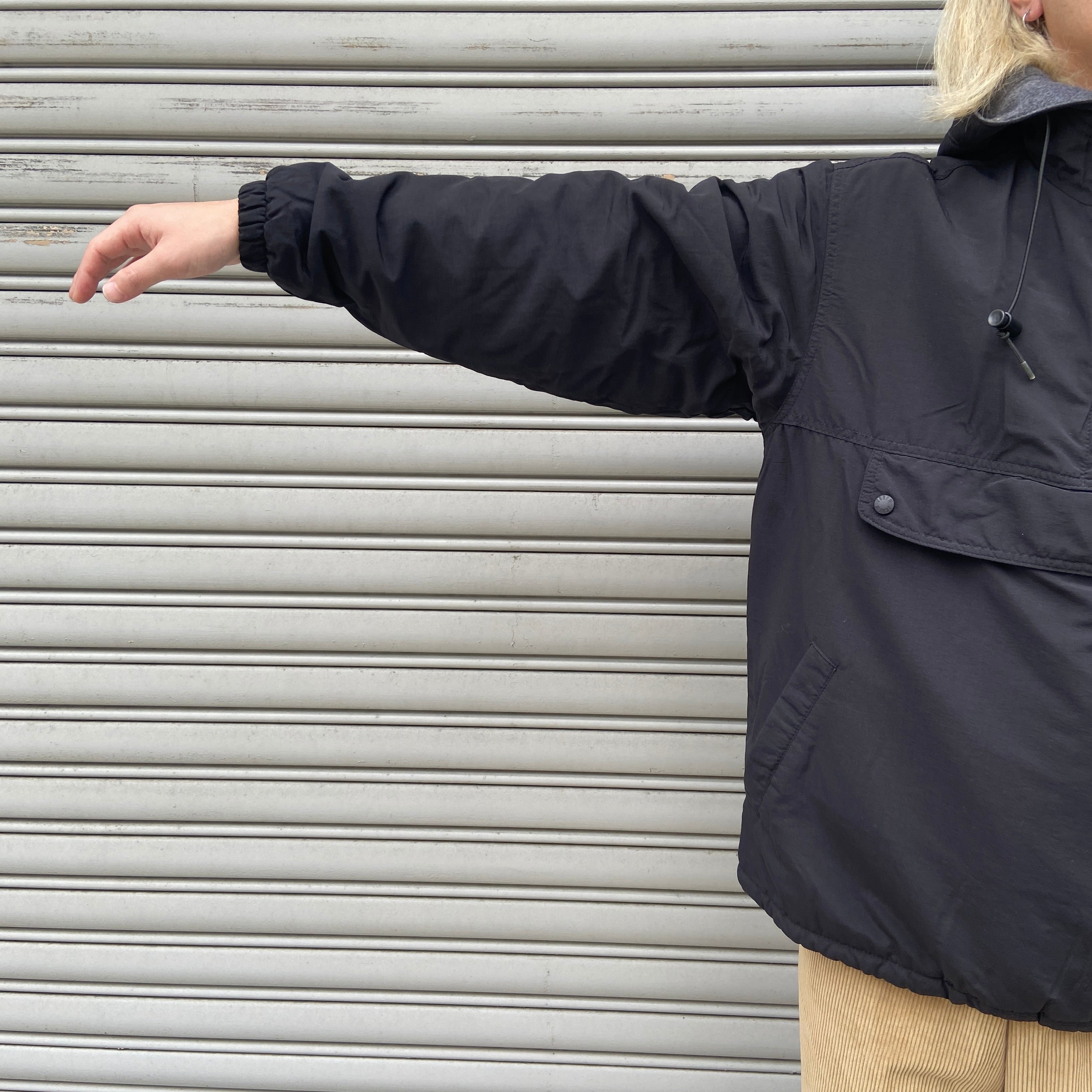 90s J.CREW ジェイクルー アノラックパーカー ナイロン ブラック XS