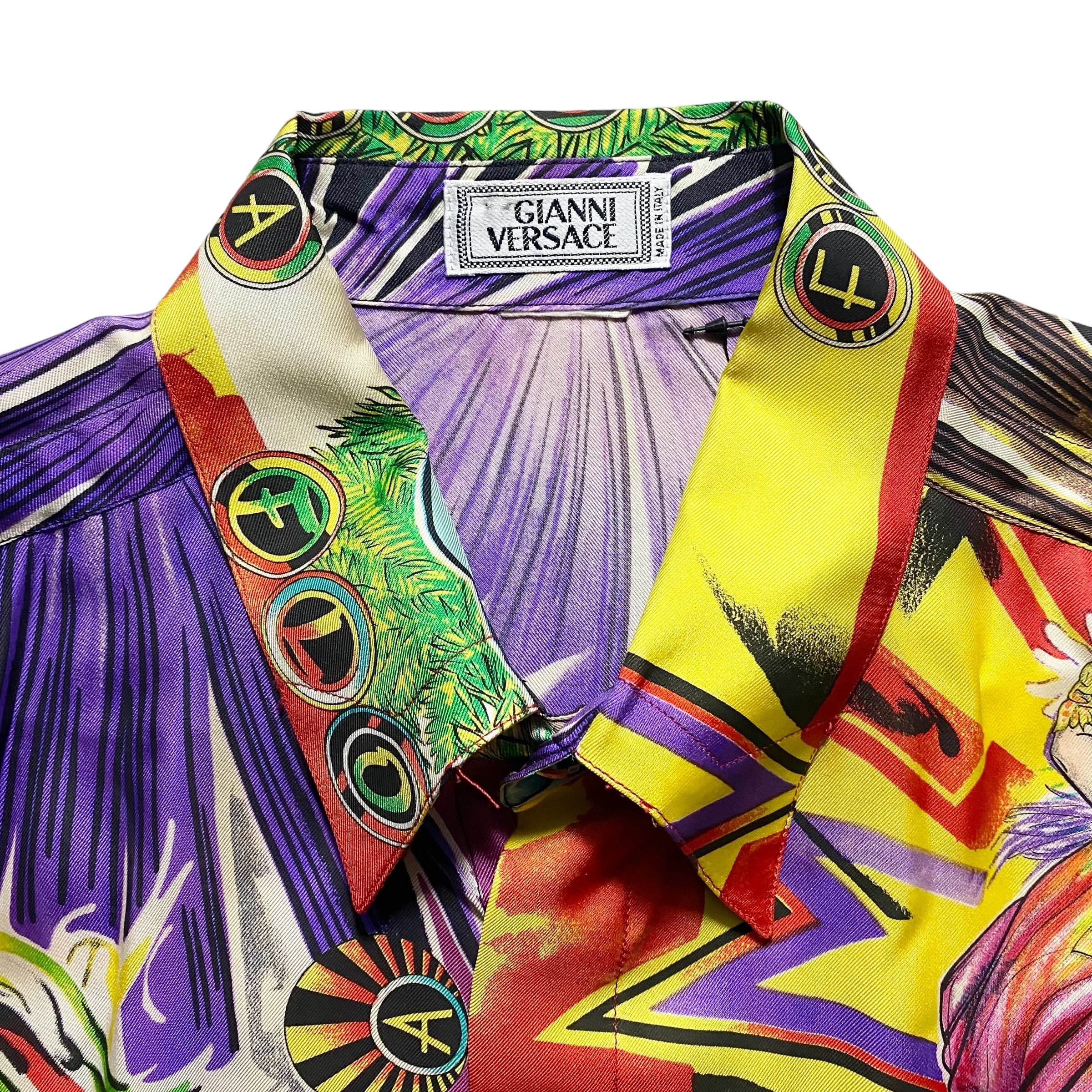 vintage GIANNI VERSACE silk shirt “HARLEQUIN” | NOIR ONLINE
