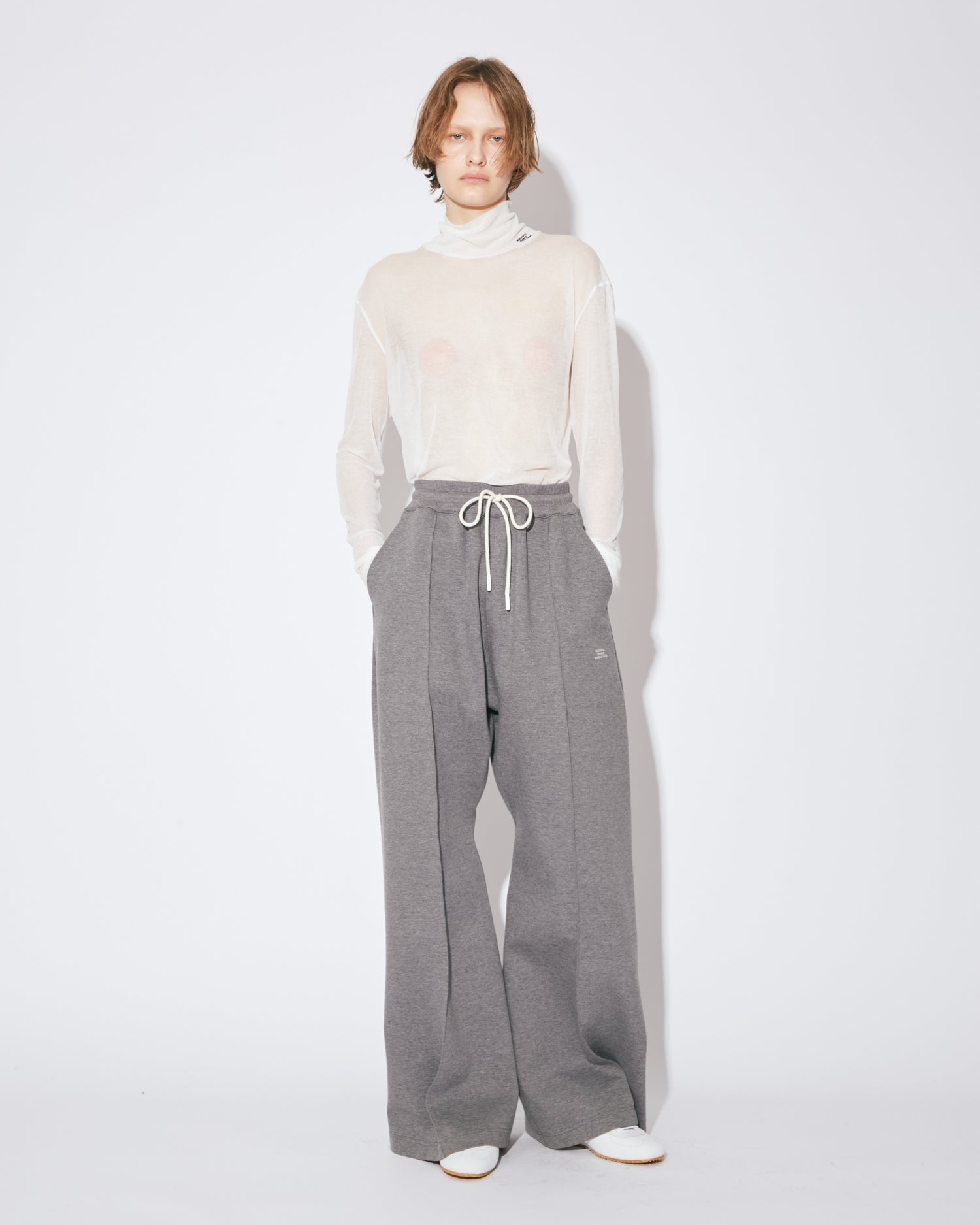 tropical wool mohair side tuck wide pants – beautiful people
