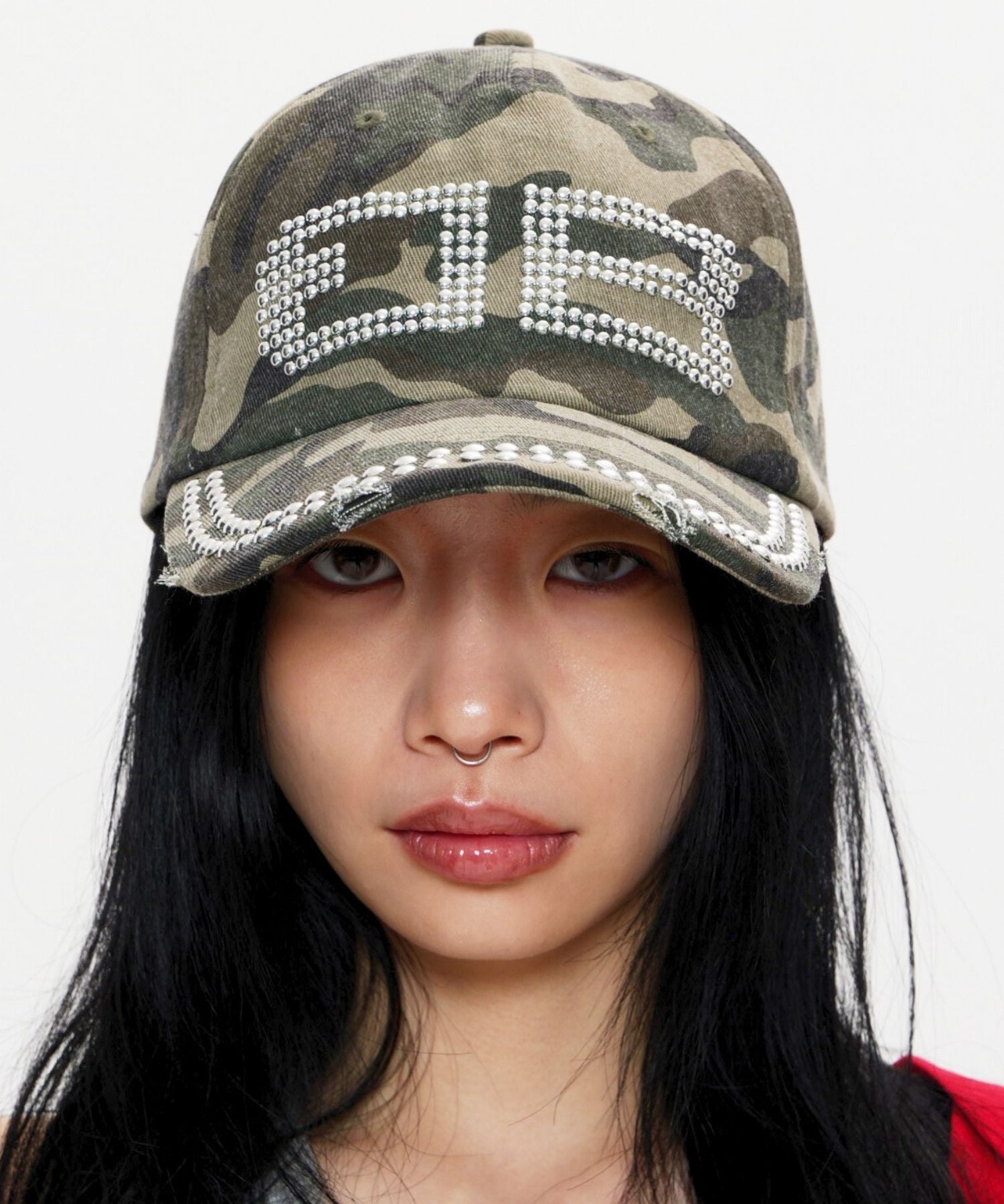 BEEDEN STUDS DAMAGE CAP キャップ ブラック-アガベ black &blue