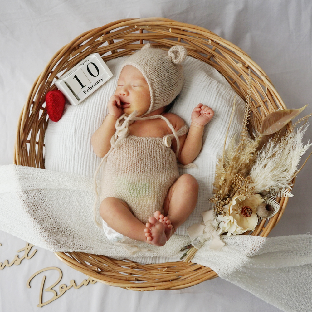 レンタル】Petit bouquet Roundbasket アイボリーブーケ ニューボーン