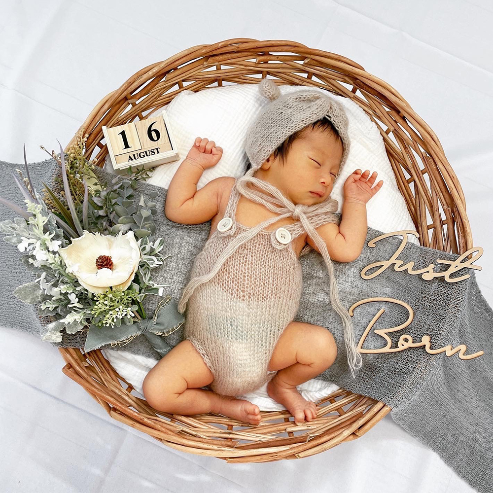 レンタル】Petit bouquet Roundbasket グリーンブーケ ニューボーン