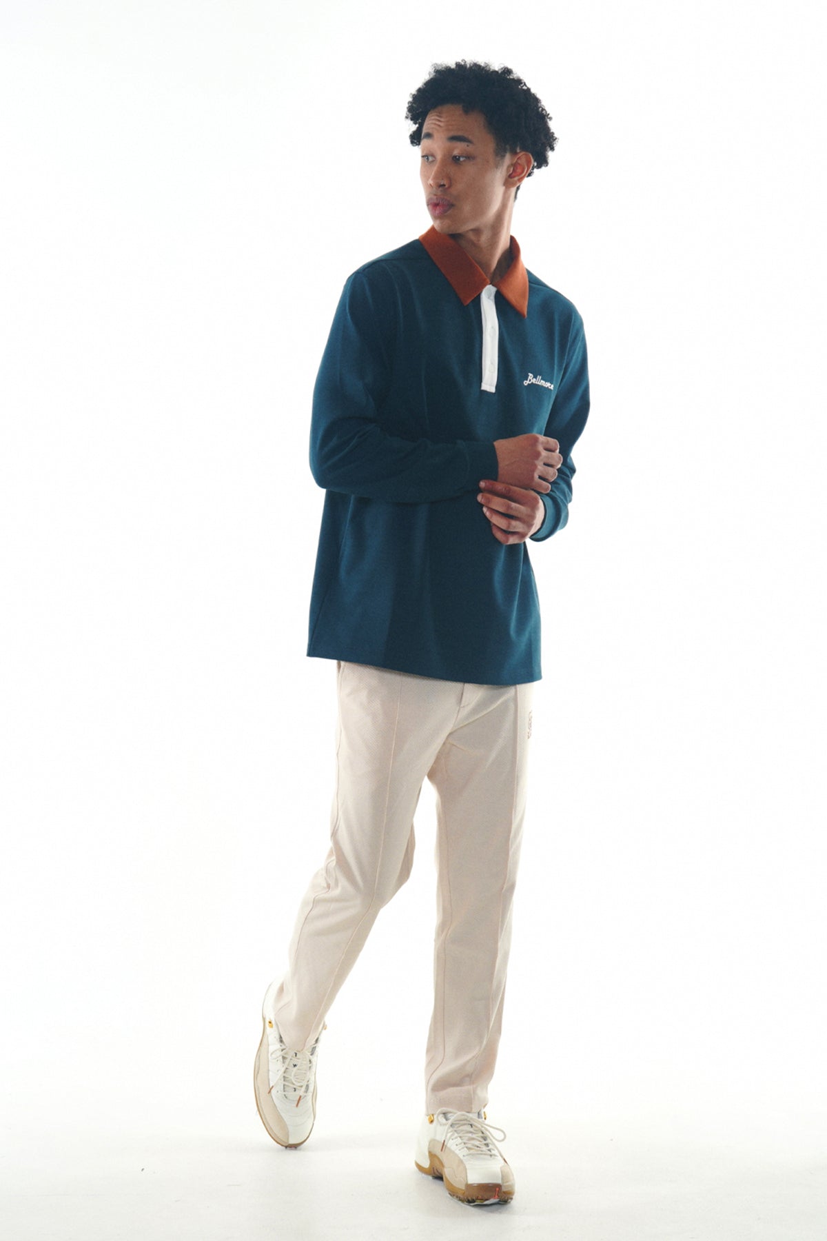 STRETCH LS POLO SHIRT - GREEN – BELLMORE