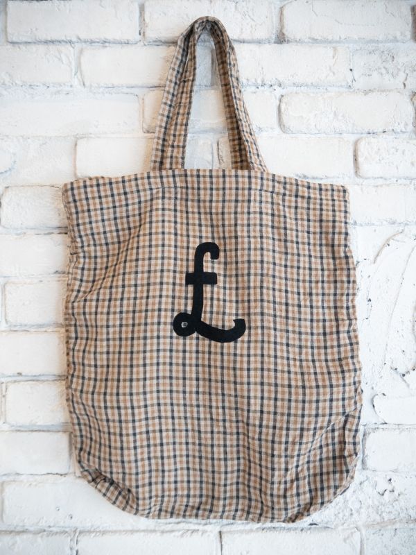 R&D.M.Co- / OLDMAN'S TAILOR LINEN GUN CLUB CHECK TOTE BAG オールド