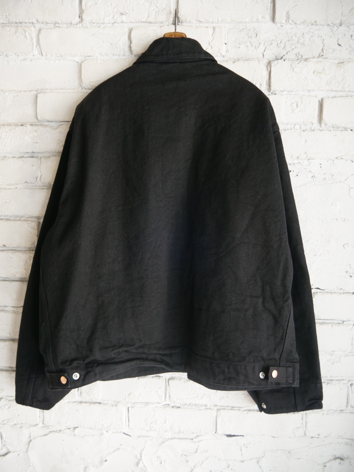 COMOLI コモリ ブラックデニムジップショートジャケット (D01-01001)