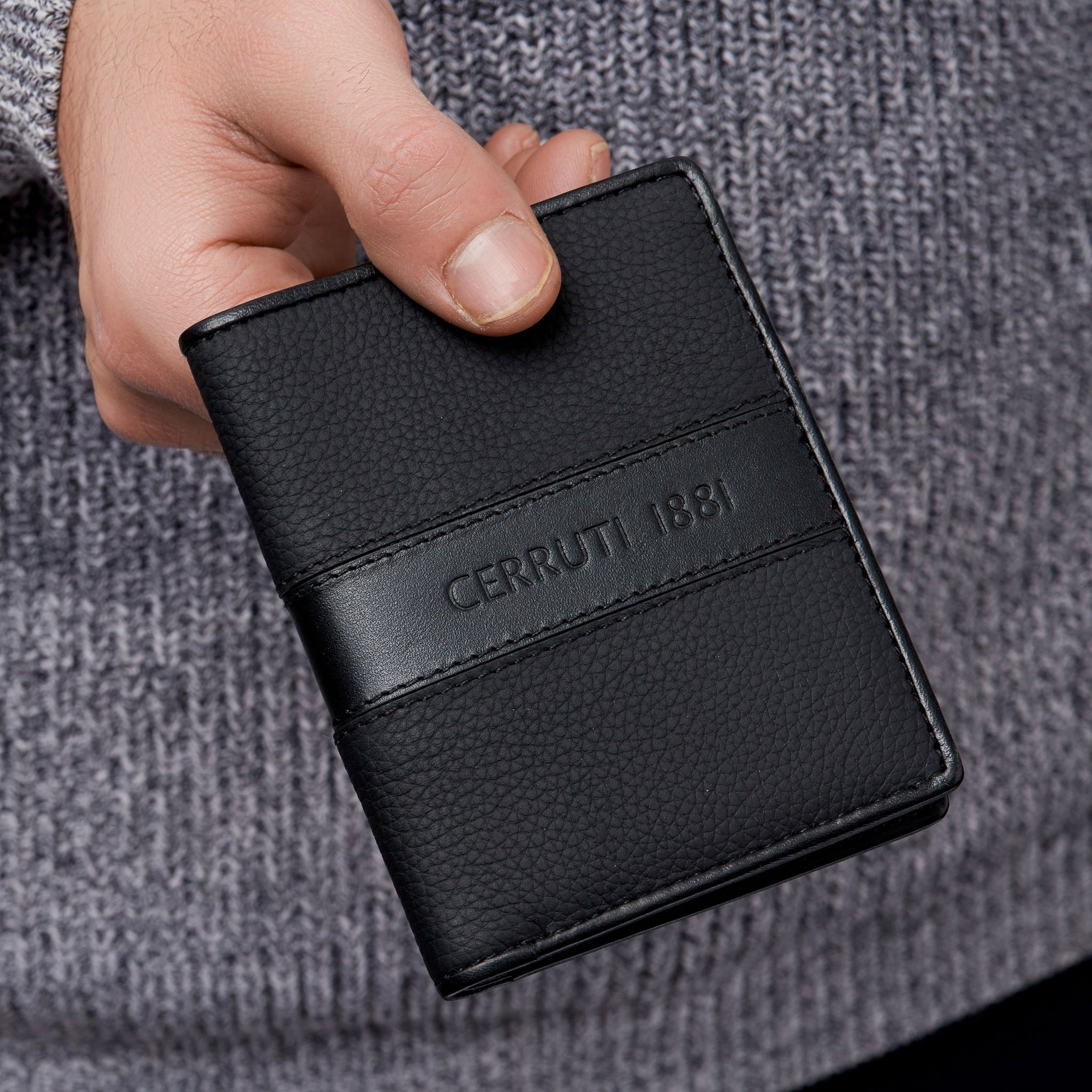 Men's bifold wallets CERRUTI 1881 Black Folding card holder Delano