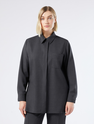 Double-faced wool and alpaca coat, dark grey | Marina Rinaldi