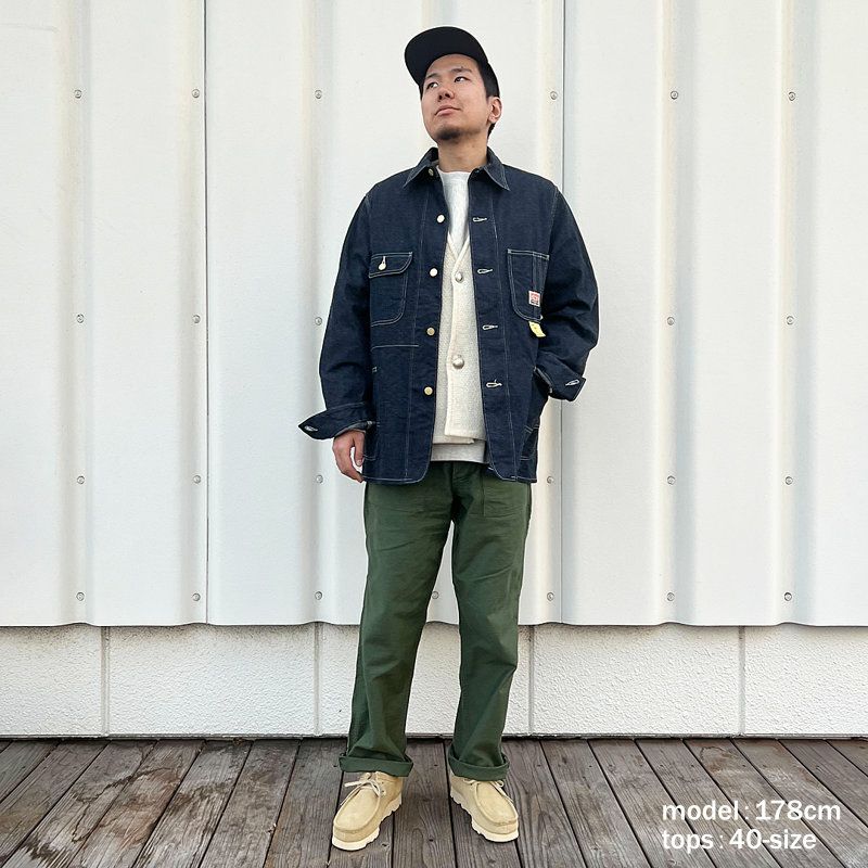 シュガーケーン SUGAR CANE ブルーデニムワークコート SC15655|ビッグ