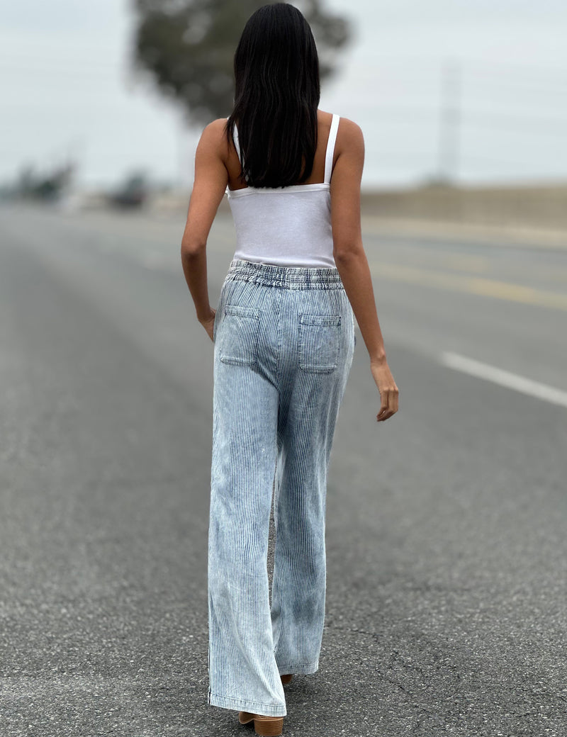 Women's Tie-Waist Soft Denim Pants - Billy T – billytshop