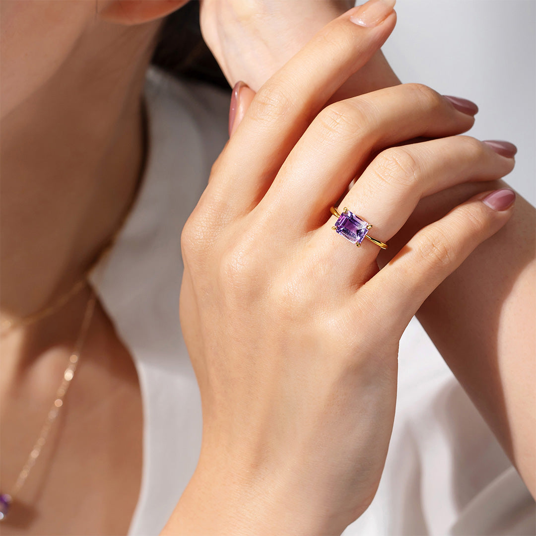 即日発送】ゲーサイトインバイカラーアメジスト K10リング・セラム