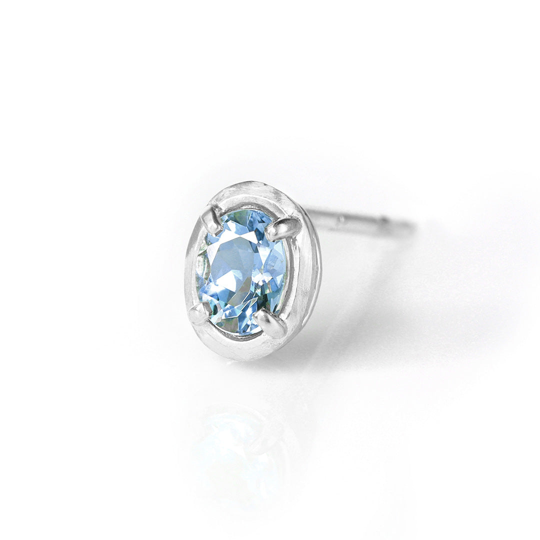 ビズー公式】アクアマリン K18/PTピアス(片耳)・セルマン| 希少石