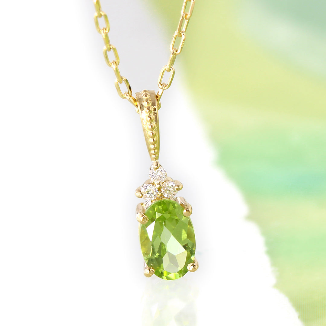 ビズー公式】ペリドット ダイヤモンド K18(18金) ペンダントトップ
