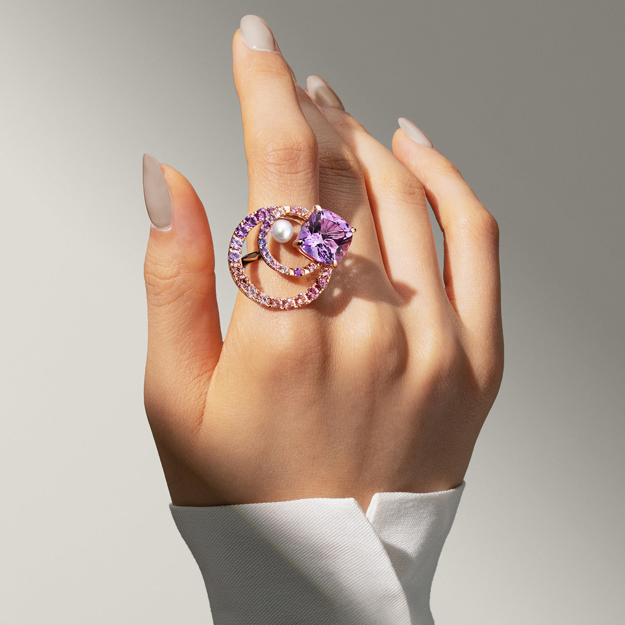 Tales of Her・店舗限定】アメジスト×マルチカラージュエル K18リング