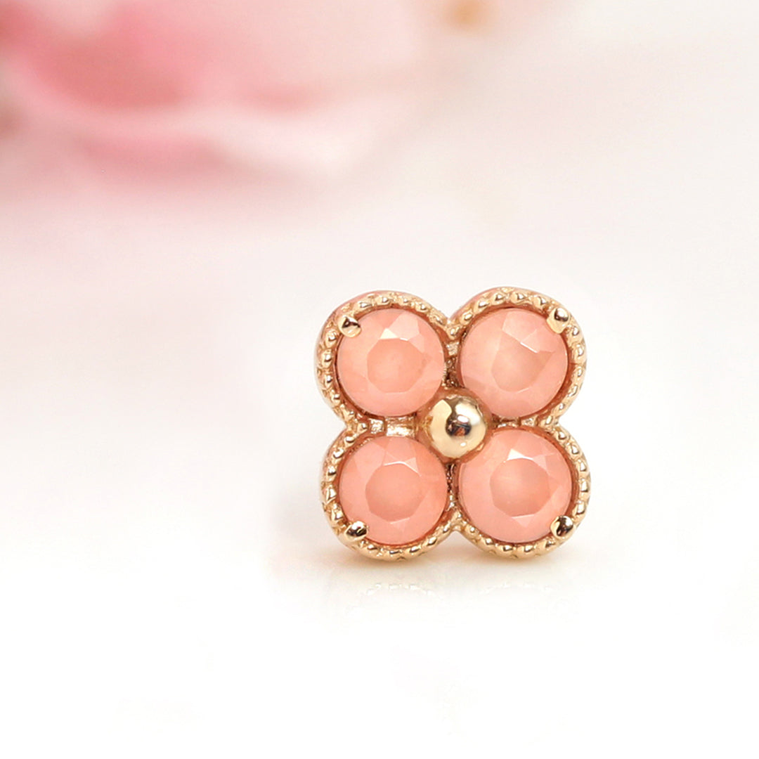 ビズー公式】ロードクロサイト PT K18(18金) ピアス(片耳) アナイス