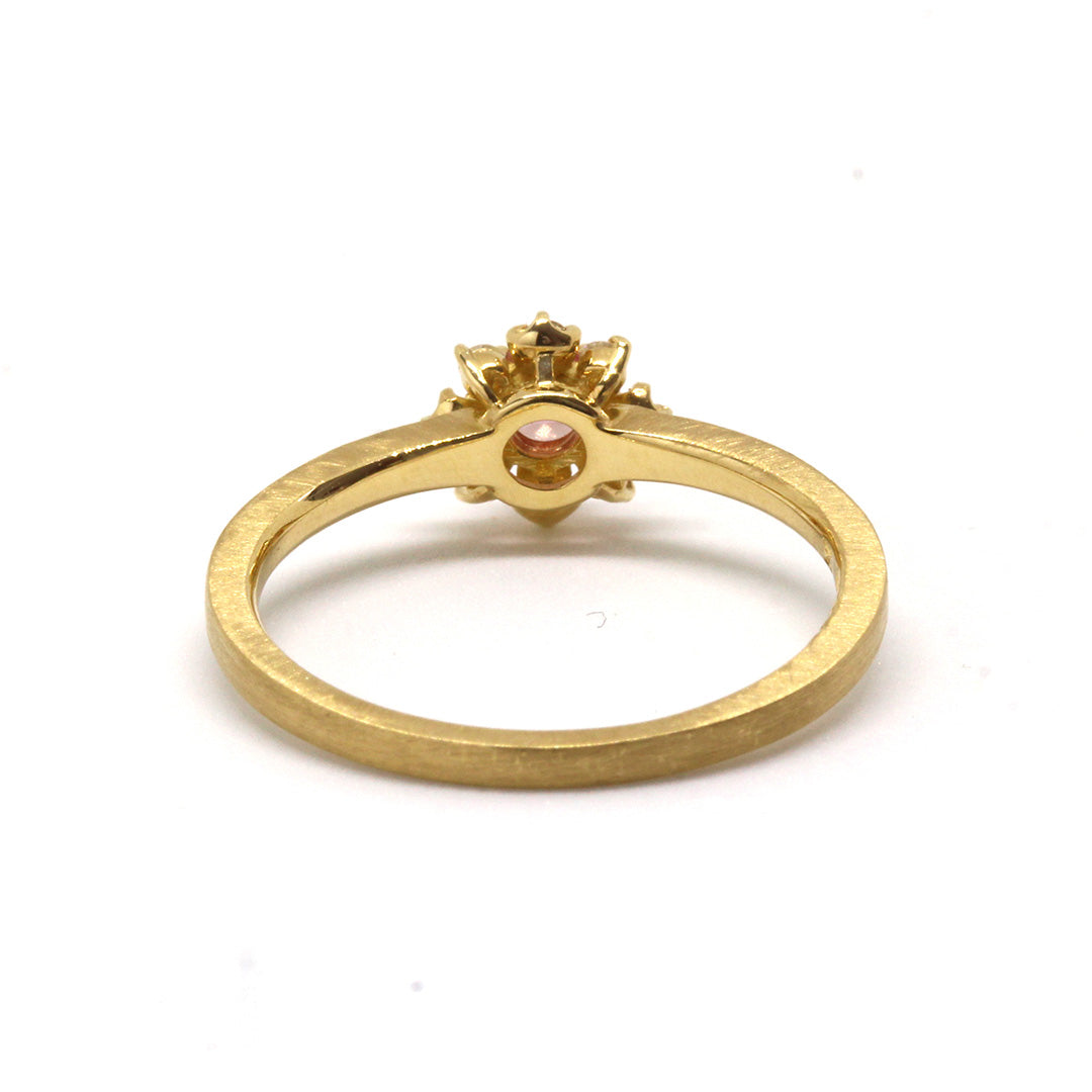 ビズー公式】パパラチア サファイア ダイヤモンド K18(18金) リング