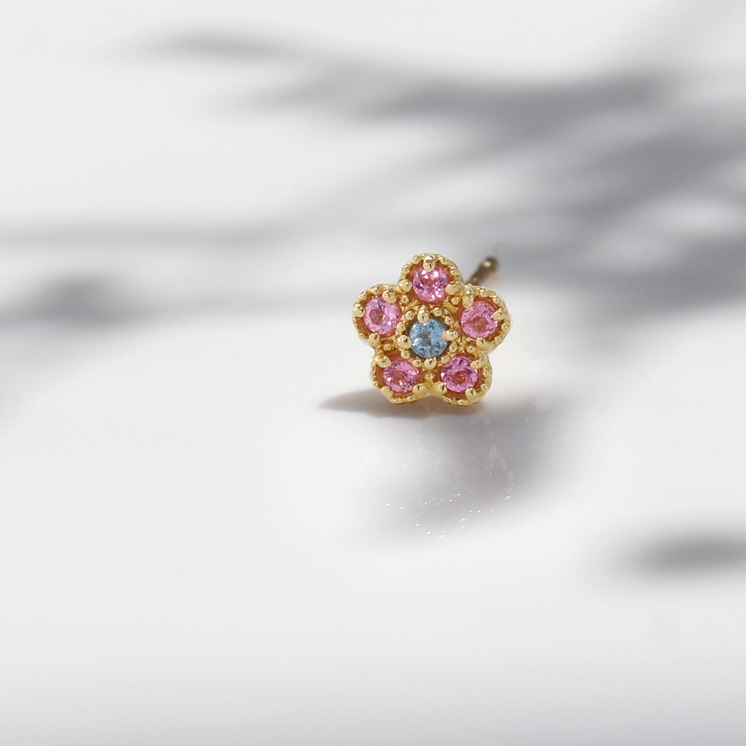 ビズー公式】ピンクトルマリン ブルートパーズ k10 K18 ピアス