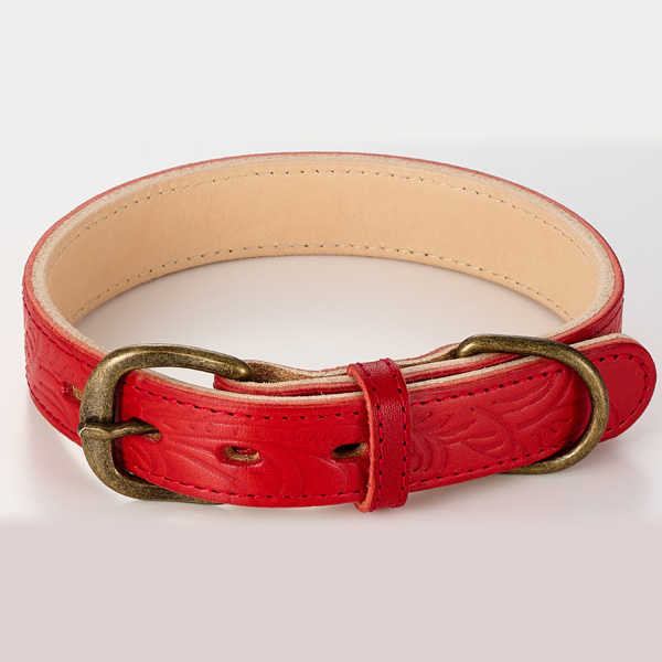 ボンビアルコン オンラインショップ / 栃木レザー 平首輪 レッド