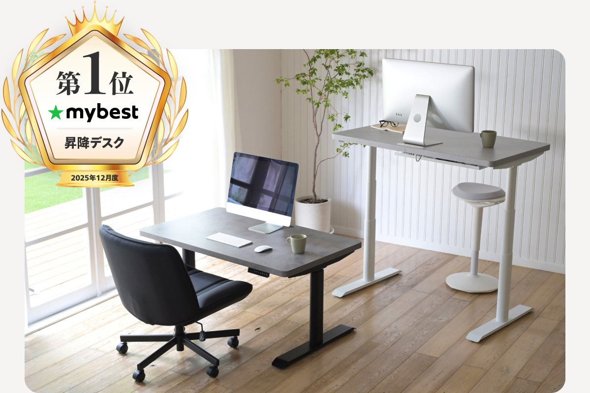 商品情報_電動昇降デスク／ハイエンドモデル（コンセント付き厚型天板