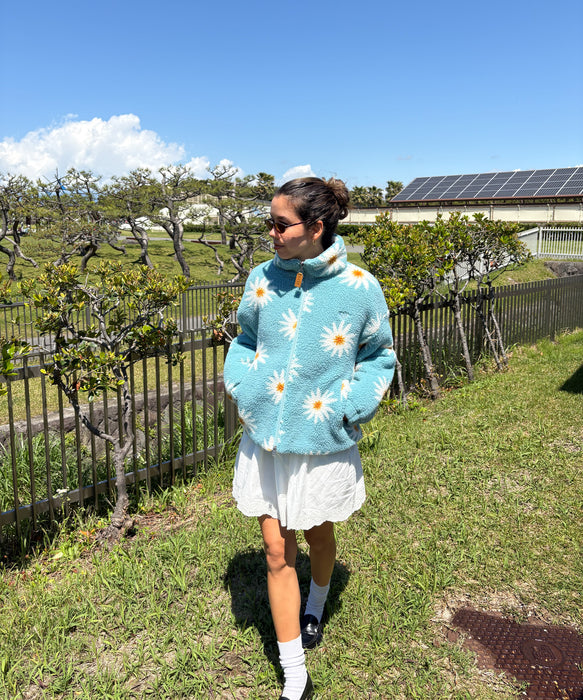 Roxy ALL DAY ウィメンズ フラワー柄 ボアジャケット 中綿 ダブルジップ