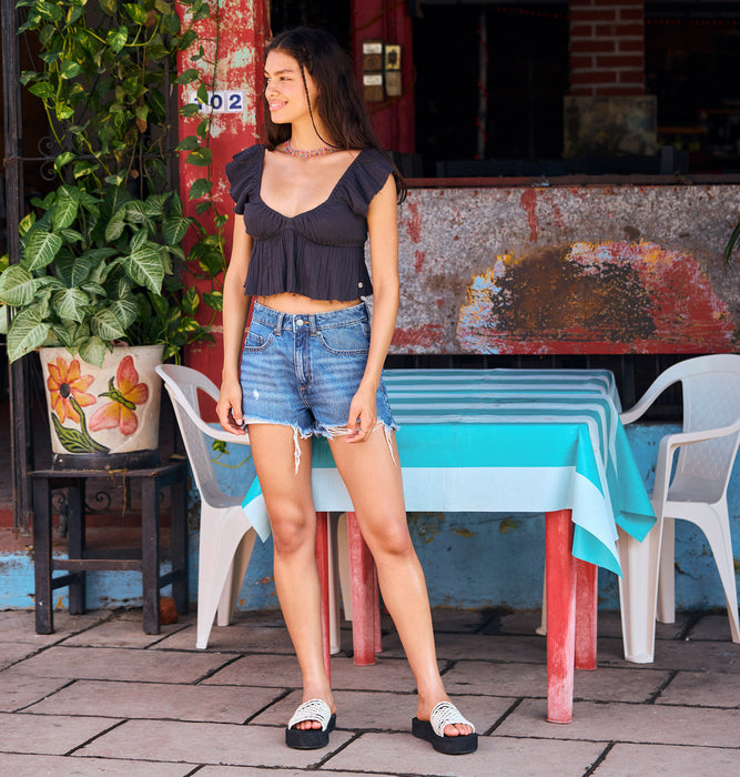 OUTLET】Roxy NEW SWELL DENIM SHORT ショートデニムパンツ