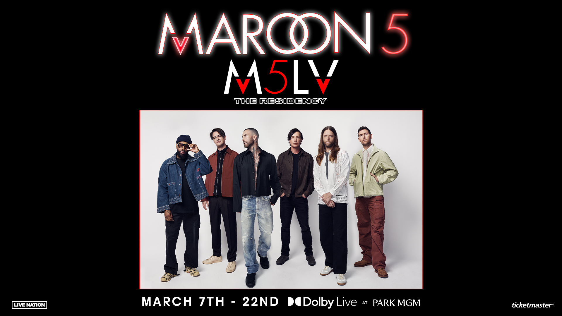 Presale: Maroon 5 M5LV The Residency - New March 2025 Dates