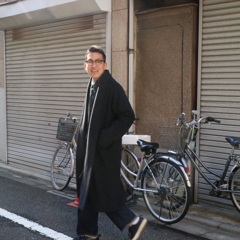 MITTAN / 「なめらか半纏コート」と「なめらか半纏ロングコート」 着用