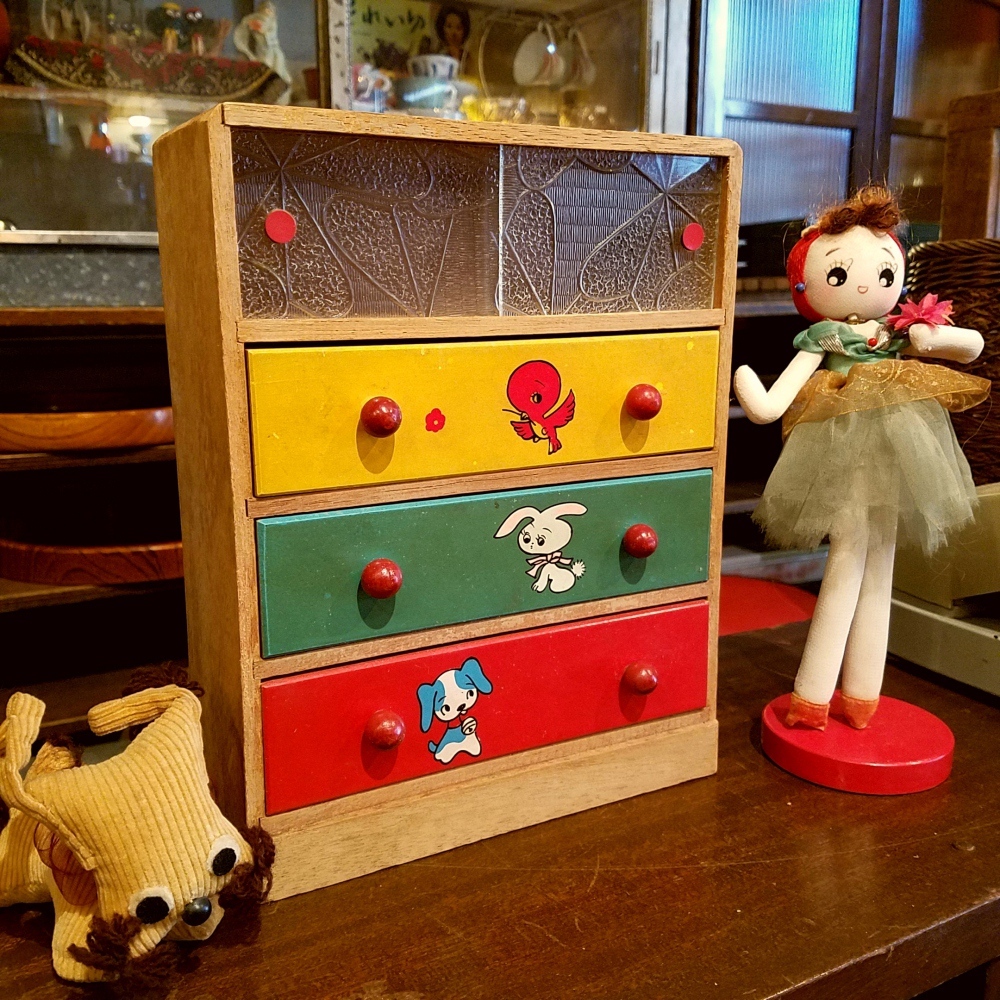 昭和レトロ ままごと用の木製ミニチュアタンス - [Sold Out]過去の販売商品