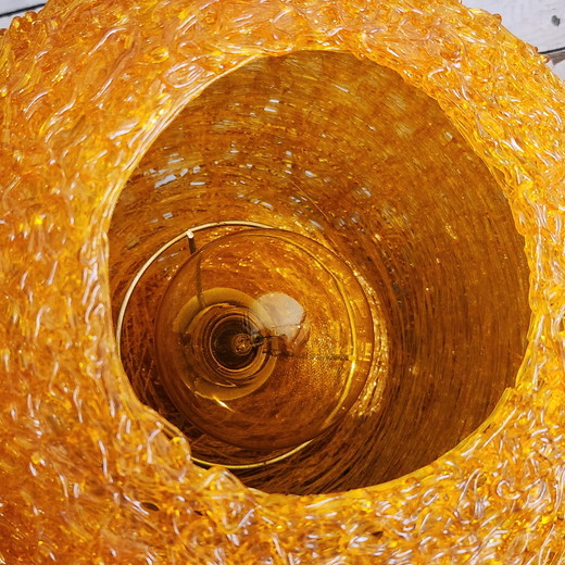 ミッドセンチュリー オレンジ色のヴィンテージ スパゲティランプ