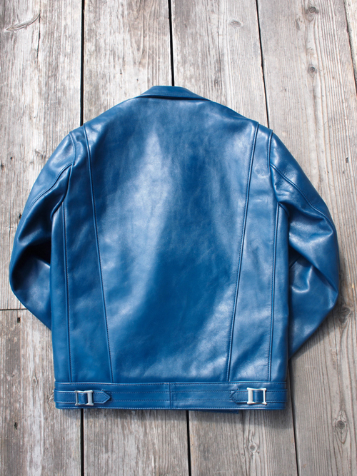 AD-03 HORSE-HIDE BRITISH ASYMMETRY JACKET -Vintage Blue- | ROOSTER
