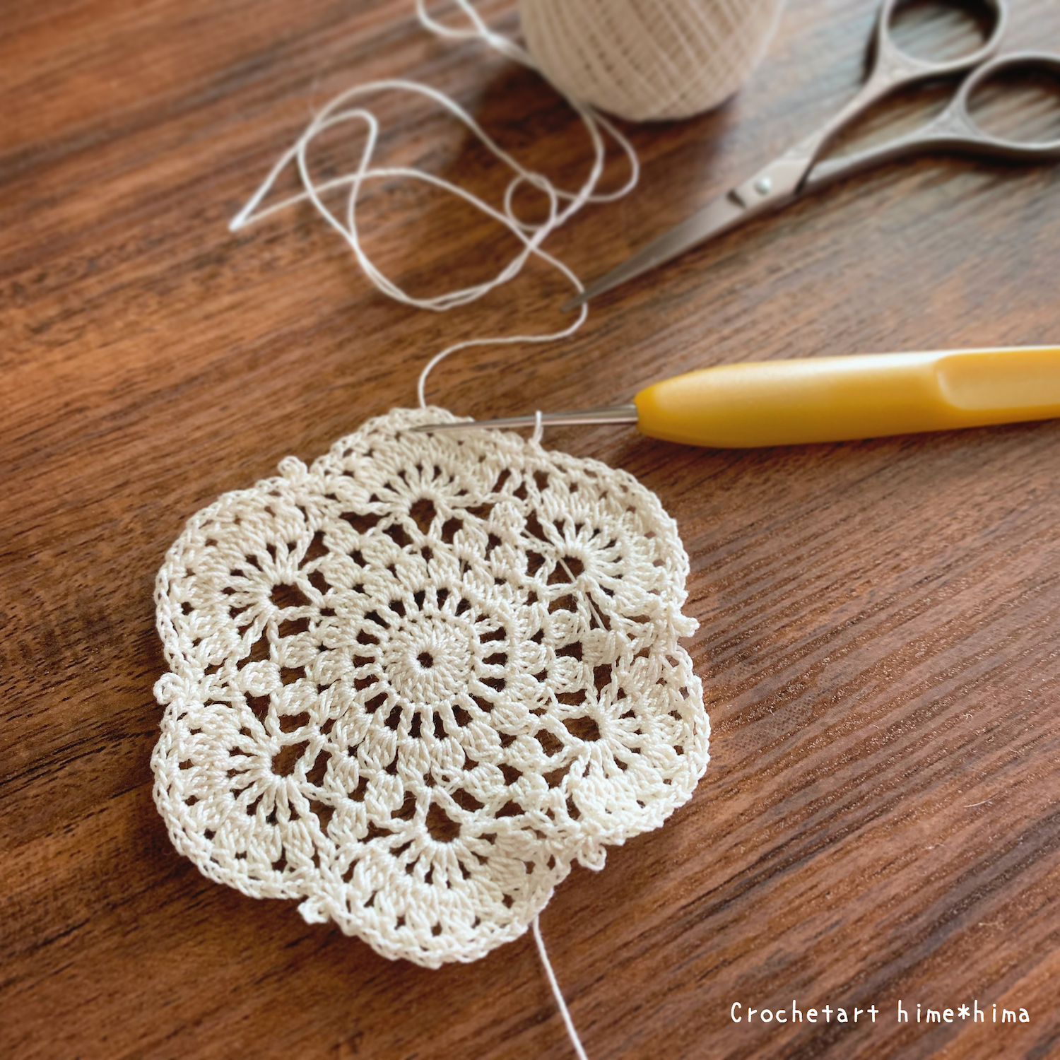 レース編み｜#100ドイリー 88枚目の編み図 | かぎ針編みとレース編みの