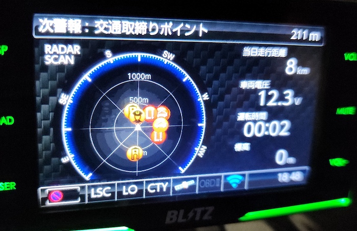 レーダー探知機をユピテルからBLITZ最新機種（TL315R）に買い替え