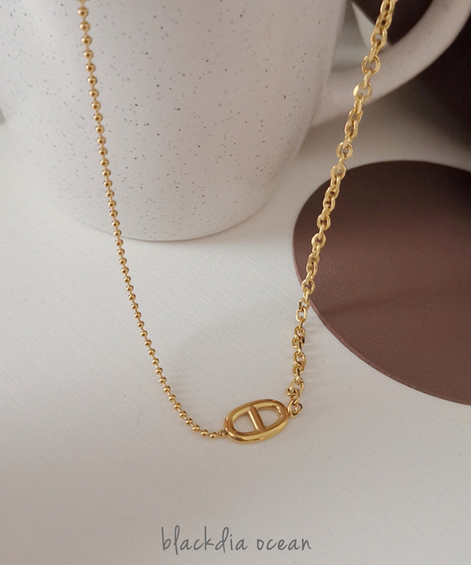 blackdia ocean アンカー ミックスチェーンネックレス