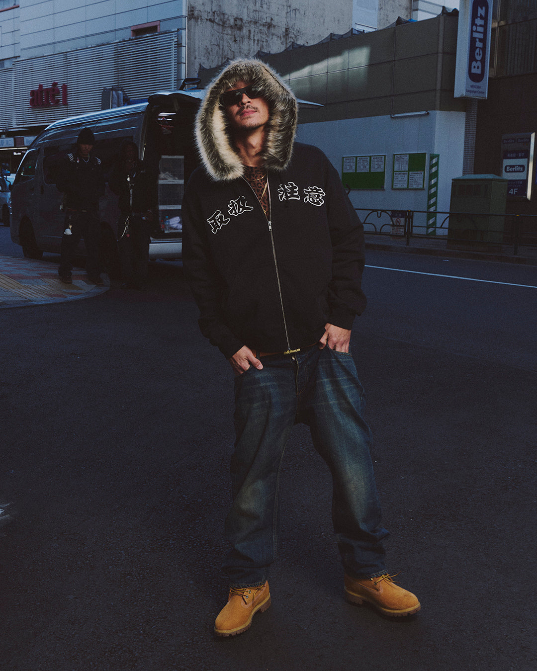 FAUX FUR HOODED HWC ZIP HOODIE BLACK – BlackEyePatch