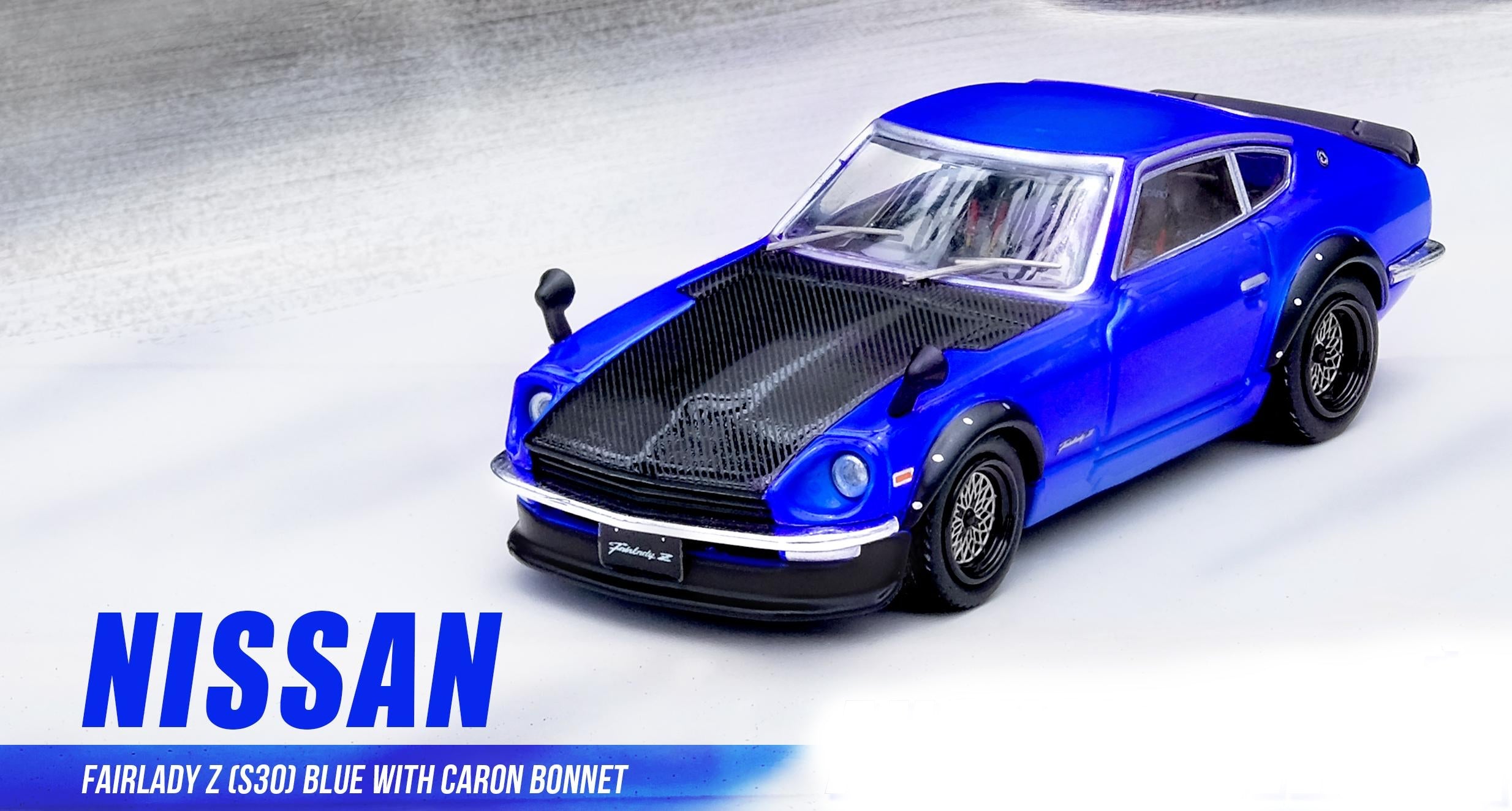 Inno64 1/64 NISSAN FAIRLADY Z (S30) Blue with carbon Hood – Black