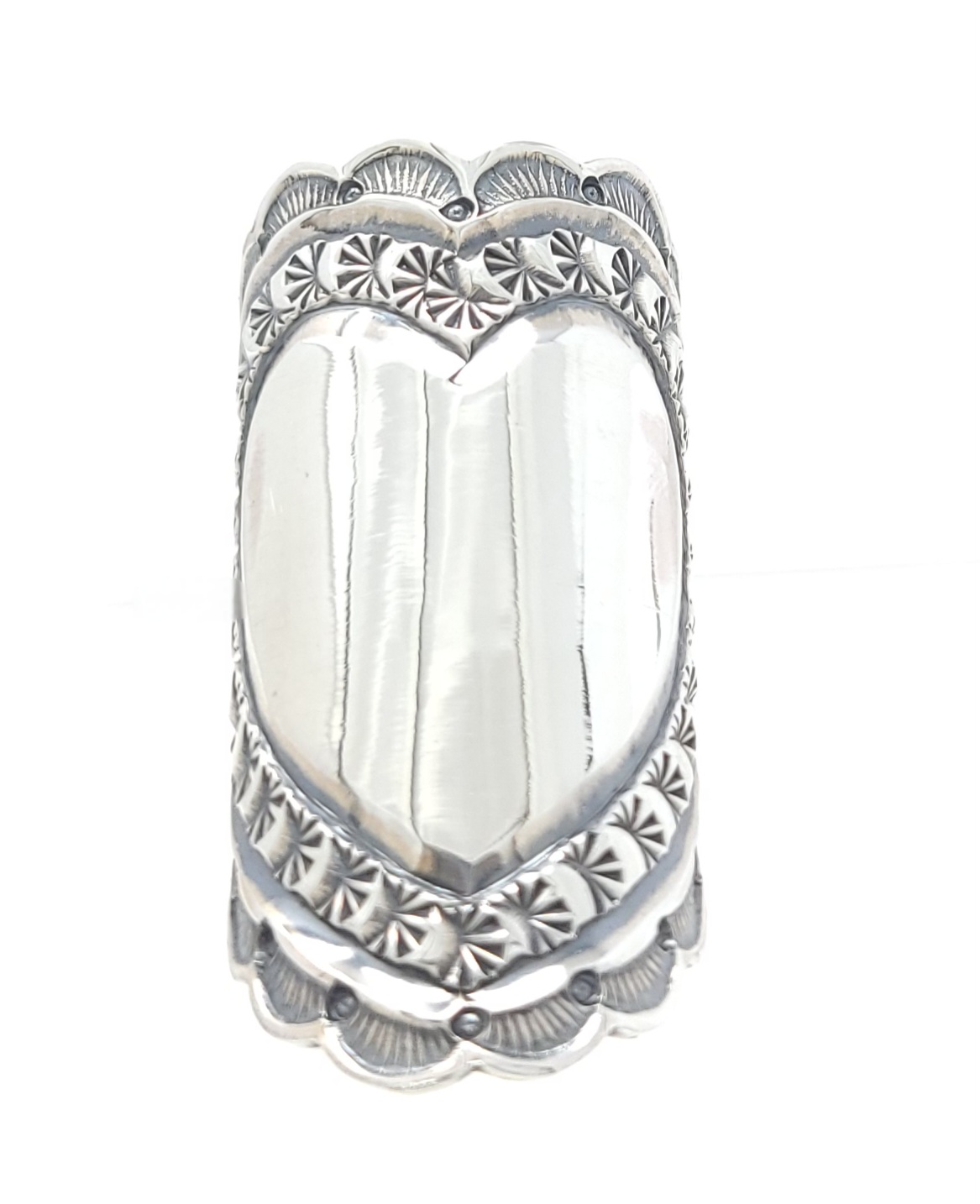 Sunshine Reeves Navajo Sterling Silver Stamped Heart Ring Handmade