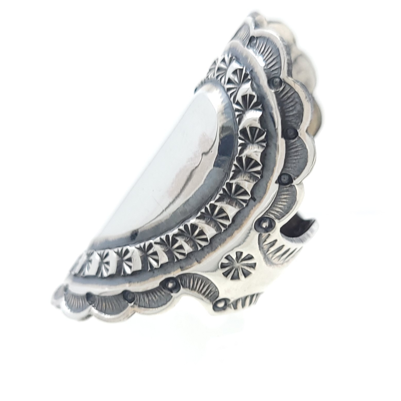 Sunshine Reeves Navajo Sterling Silver Stamped Heart Ring Handmade